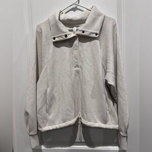 Zella Cream Half Button-up Pullover